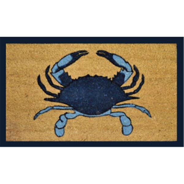 Geo Crafts Geo Crafts G384 18 x 30 in. Single Blue Crab with Blue Border Doormat G384 - main